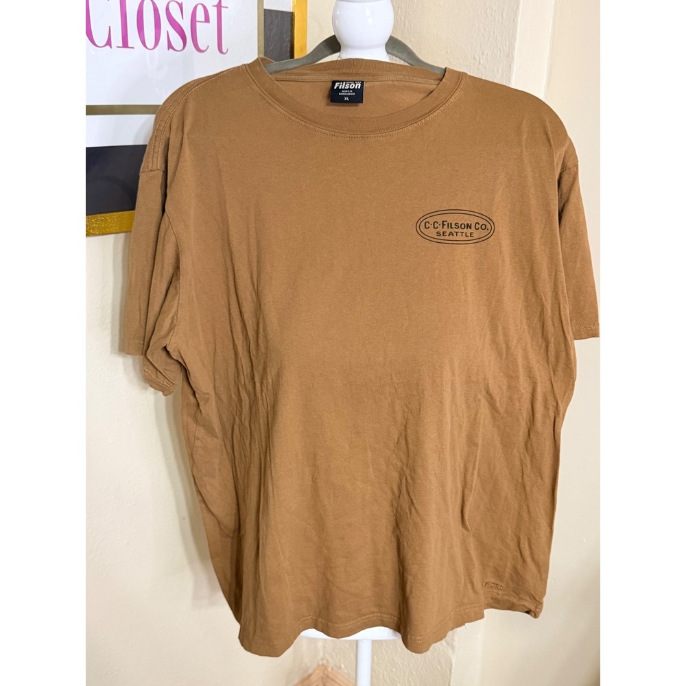 Filson Mens XL Graphic T-Shirt Brown CC Filson Co Seattle Short Sleeve Cotton T